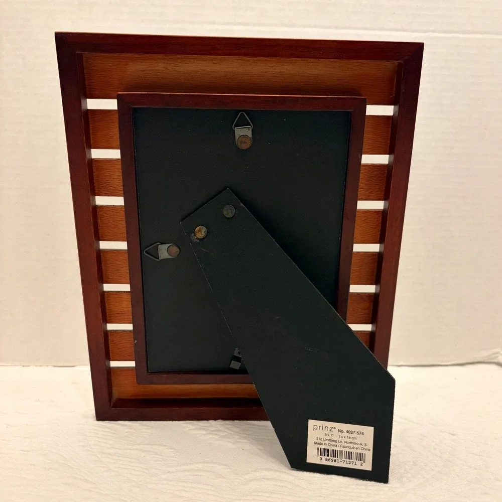 Mahogany Wood 5x7 Picture Frame Slatted Shutter Design Prinz Casual Living Brown